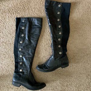 Knee-High Black Button Boots